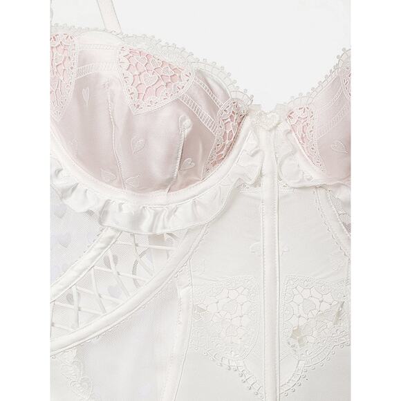 For Love & Lemons Heart Window Slip Dress White - M - Picture 6 of 8